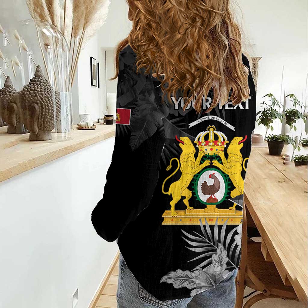 First Empire of Haiti Personalized Women Casual Shirt Black Hibiscus Liberte ou la Mort!