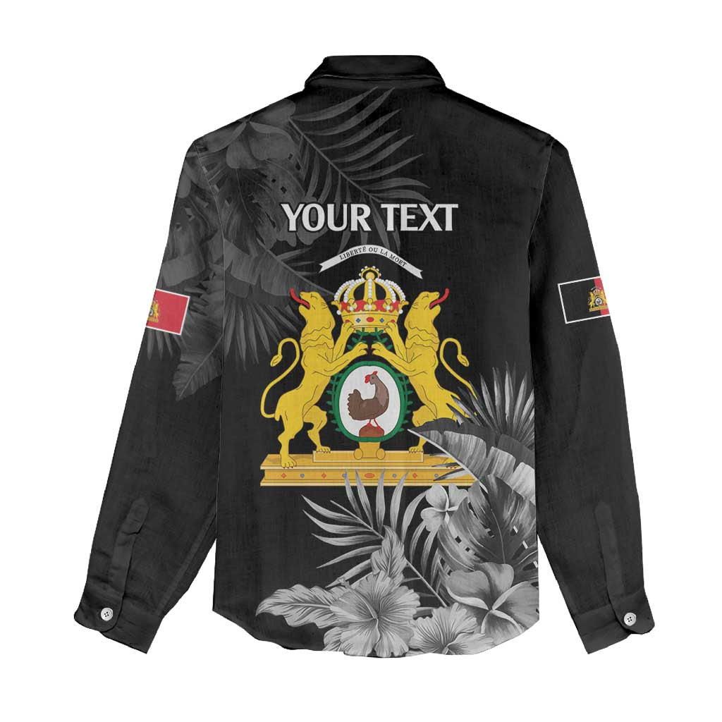 First Empire of Haiti Personalized Women Casual Shirt Black Hibiscus Liberte ou la Mort!
