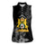 First Empire of Haiti Personalized Women Sleeveless Polo Shirt Black Hibiscus Liberte ou la Mort!