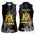 First Empire of Haiti Personalized Women Sleeveless Polo Shirt Black Hibiscus Liberte ou la Mort!