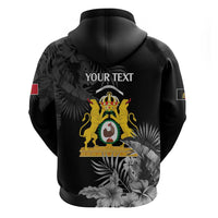 First Empire of Haiti Personalized Zip Hoodie Black Hibiscus Liberte ou la Mort!