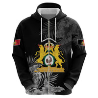 First Empire of Haiti Personalized Zip Hoodie Black Hibiscus Liberte ou la Mort!