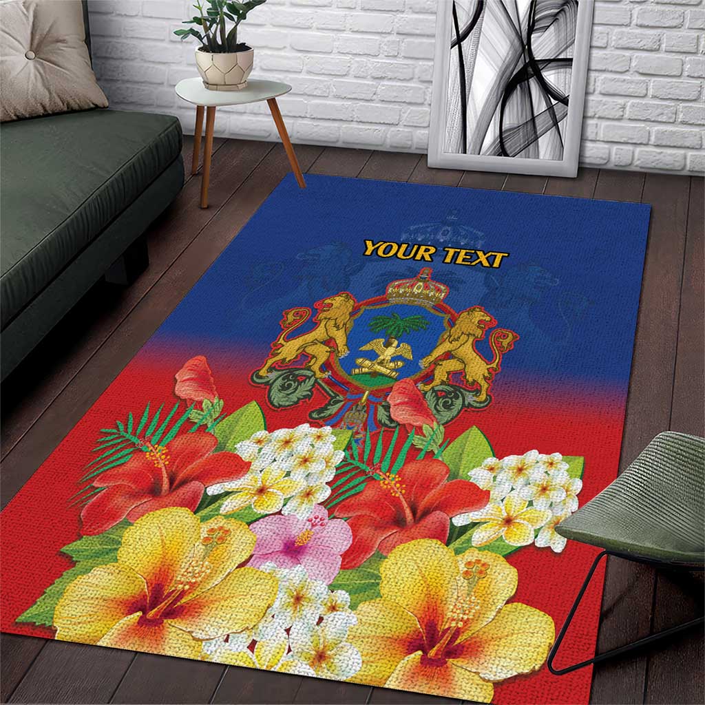 Second Empire of Haiti 1849-1859 Personalized Area Rug Tropical Hibiscus Flowers