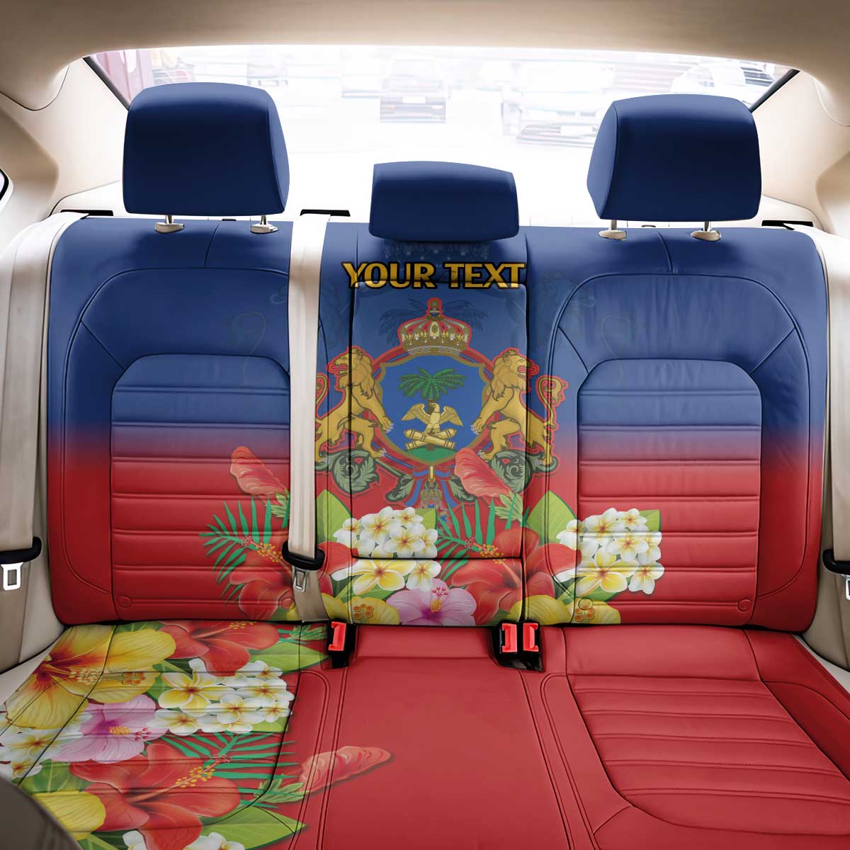 Second Empire of Haiti 1849-1859 Personalized Back Car Seat Cover Tropical Hibiscus Flowers