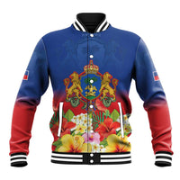 Second Empire of Haiti 1849-1859 Personalized Baseball Jacket Tropical Hibiscus Flowers