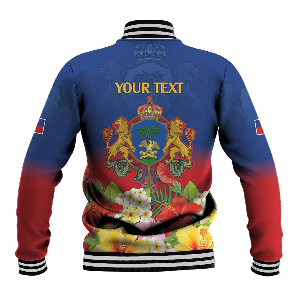 Second Empire of Haiti 1849-1859 Personalized Baseball Jacket Tropical Hibiscus Flowers