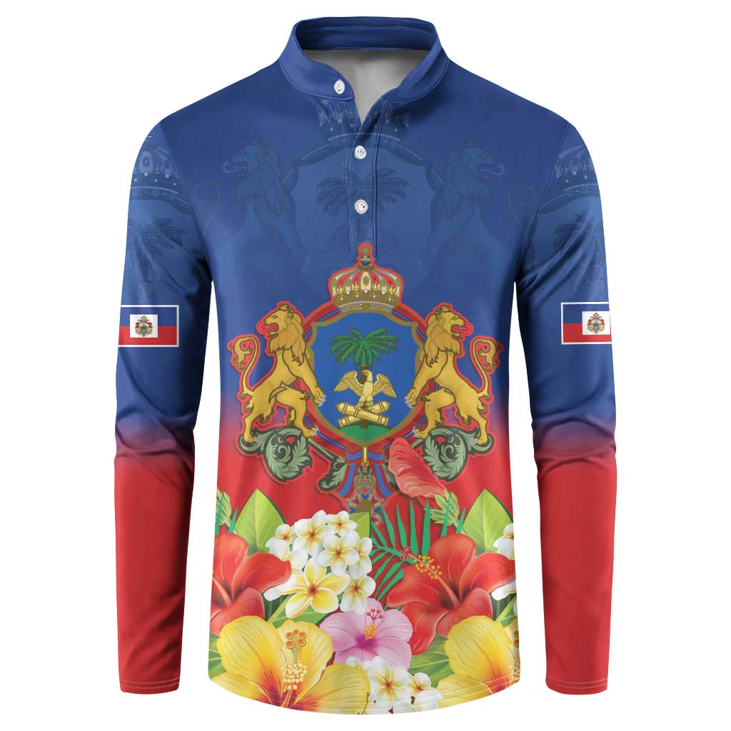 Second Empire of Haiti 1849-1859 Personalized Button Sweatshirt Tropical Hibiscus Flowers