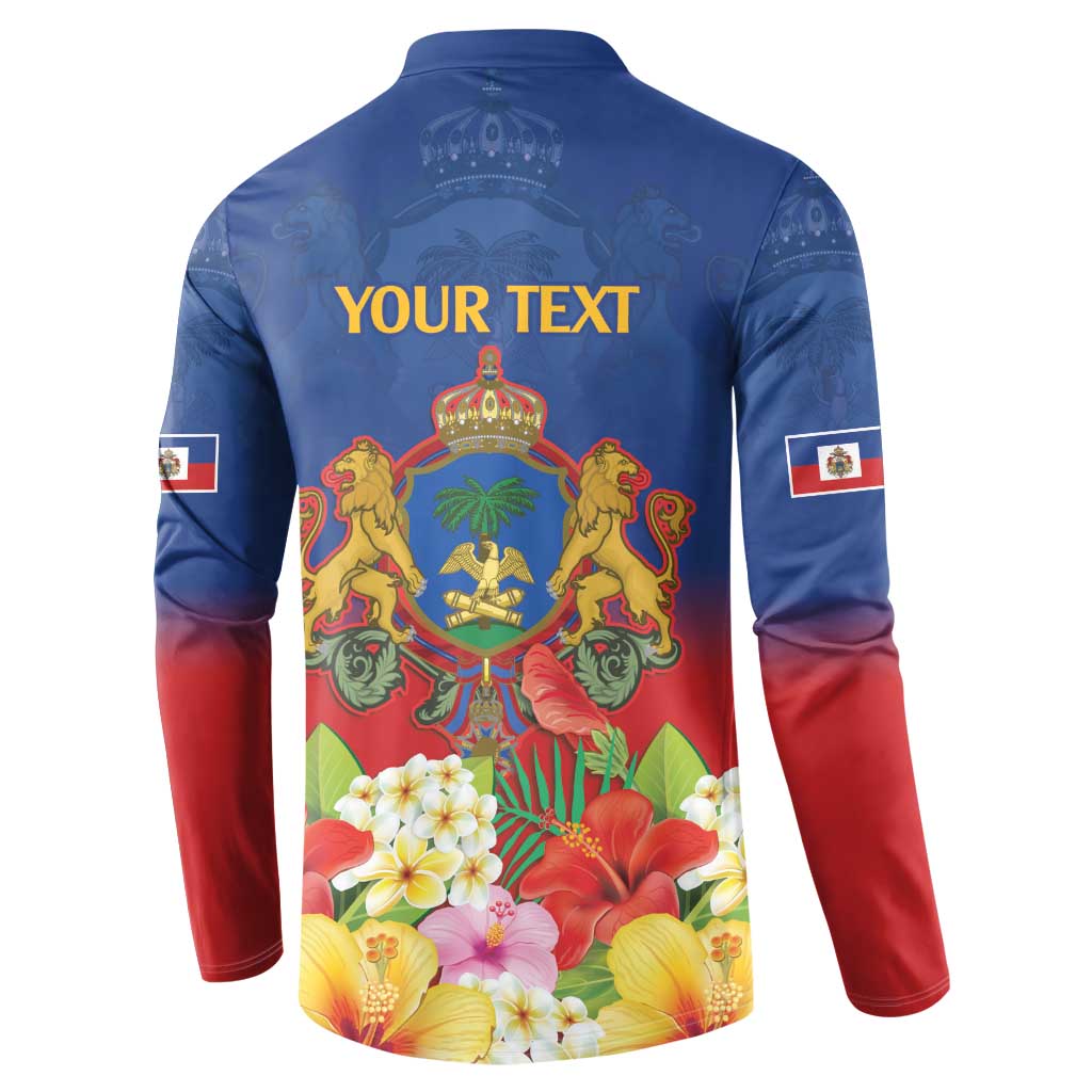 Second Empire of Haiti 1849-1859 Personalized Button Sweatshirt Tropical Hibiscus Flowers