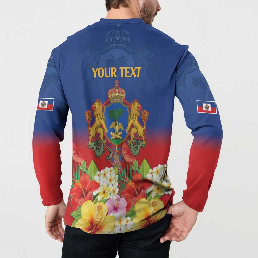 Second Empire of Haiti 1849-1859 Personalized Button Sweatshirt Tropical Hibiscus Flowers