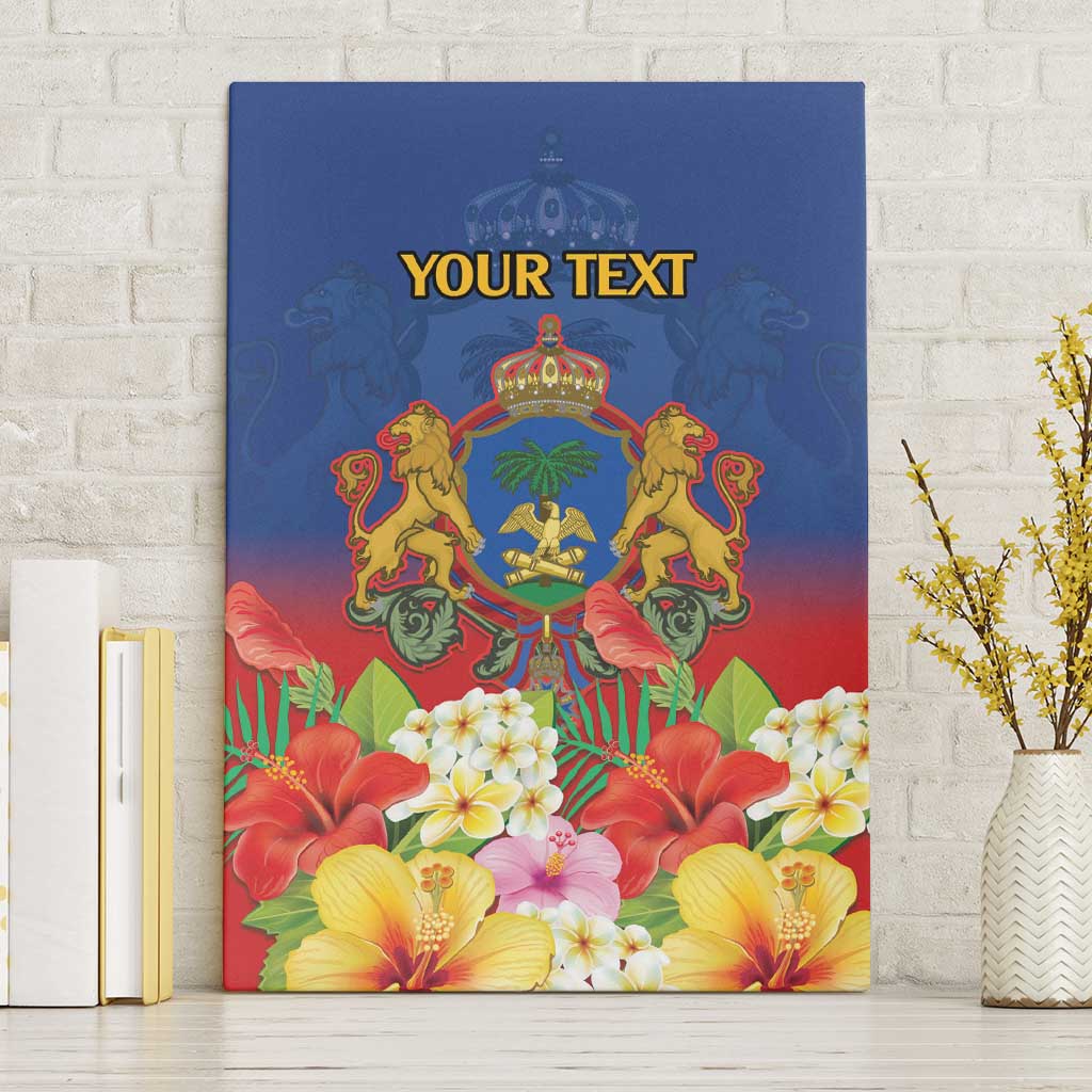 Second Empire of Haiti 1849-1859 Personalized Canvas Wall Art Tropical Hibiscus Flowers