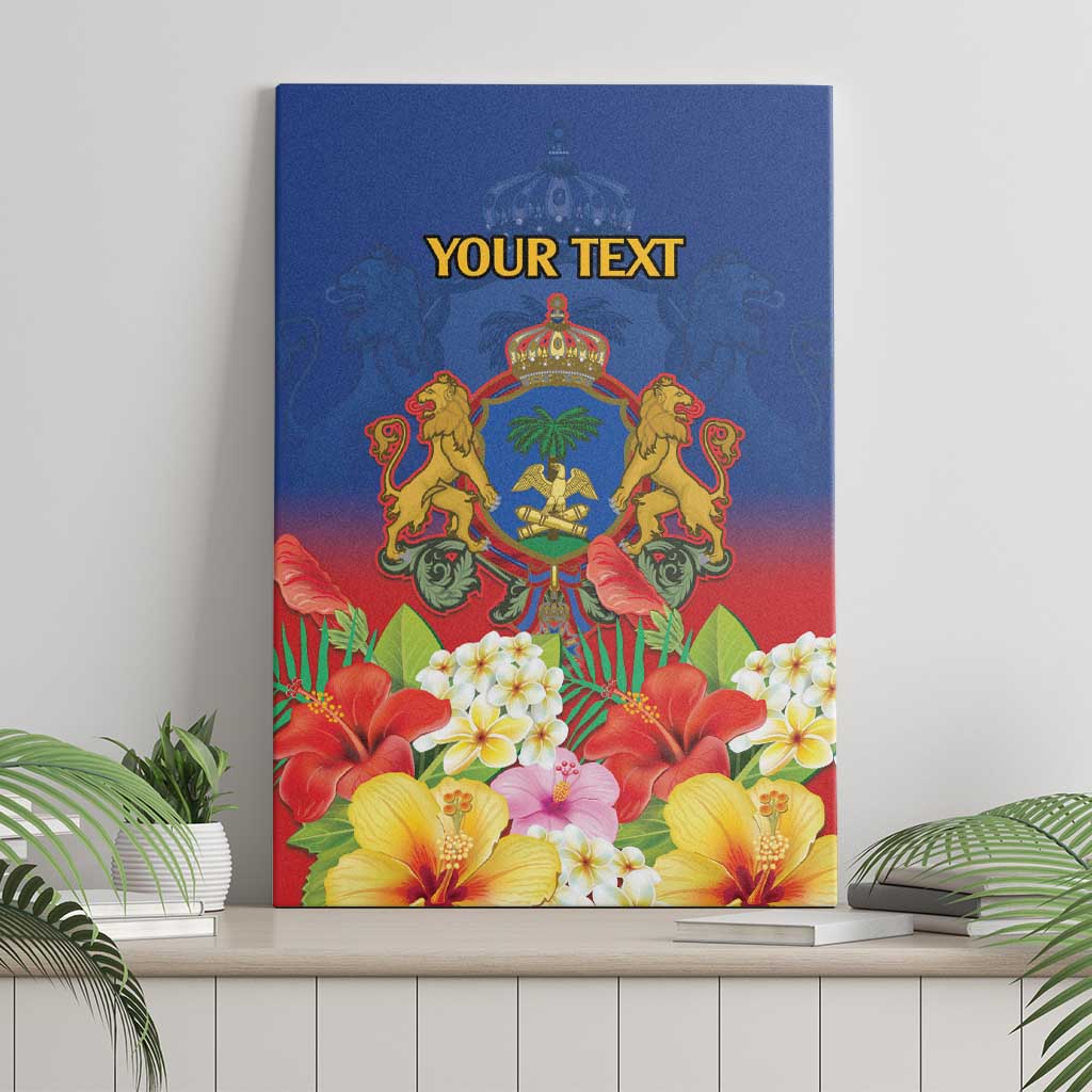 Second Empire of Haiti 1849-1859 Personalized Canvas Wall Art Tropical Hibiscus Flowers