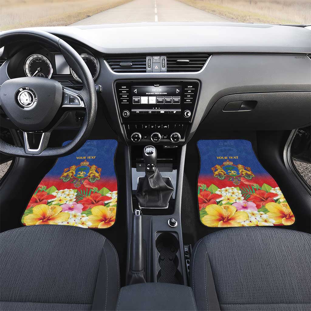 Second Empire of Haiti 1849-1859 Personalized Car Mats Tropical Hibiscus Flowers