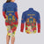Second Empire of Haiti 1849-1859 Personalized Couples Matching Long Sleeve Bodycon Dress and Long Sleeve Button Shirt Tropical Hibiscus Flowers