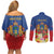 Second Empire of Haiti 1849-1859 Personalized Couples Matching Off Shoulder Short Dress and Long Sleeve Button Shirt Tropical Hibiscus Flowers