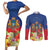 Second Empire of Haiti 1849-1859 Personalized Couples Matching Short Sleeve Bodycon Dress and Long Sleeve Button Shirt Tropical Hibiscus Flowers