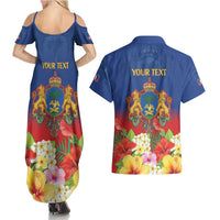 Second Empire of Haiti 1849-1859 Personalized Couples Matching Summer Maxi Dress and Hawaiian Shirt Tropical Hibiscus Flowers
