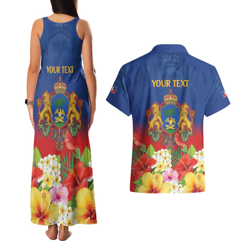 Second Empire of Haiti 1849-1859 Personalized Couples Matching Tank Maxi Dress and Hawaiian Shirt Tropical Hibiscus Flowers