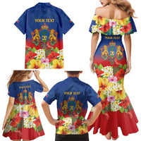Second Empire of Haiti 1849-1859 Personalized Family Matching Mermaid Dress and Hawaiian Shirt Tropical Hibiscus Flowers