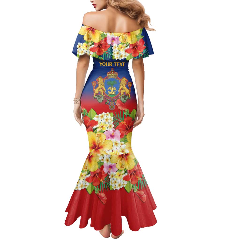 Second Empire of Haiti 1849-1859 Personalized Family Matching Mermaid Dress and Hawaiian Shirt Tropical Hibiscus Flowers
