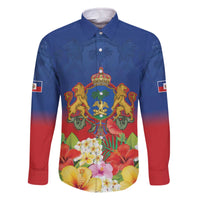 Second Empire of Haiti 1849-1859 Personalized Family Matching Off The Shoulder Long Sleeve Dress and Hawaiian Shirt Tropical Hibiscus Flowers