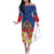 Second Empire of Haiti 1849-1859 Personalized Family Matching Off The Shoulder Long Sleeve Dress and Hawaiian Shirt Tropical Hibiscus Flowers