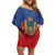 Second Empire of Haiti 1849-1859 Personalized Family Matching Off Shoulder Short Dress and Hawaiian Shirt Tropical Hibiscus Flowers