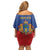 Second Empire of Haiti 1849-1859 Personalized Family Matching Off Shoulder Short Dress and Hawaiian Shirt Tropical Hibiscus Flowers