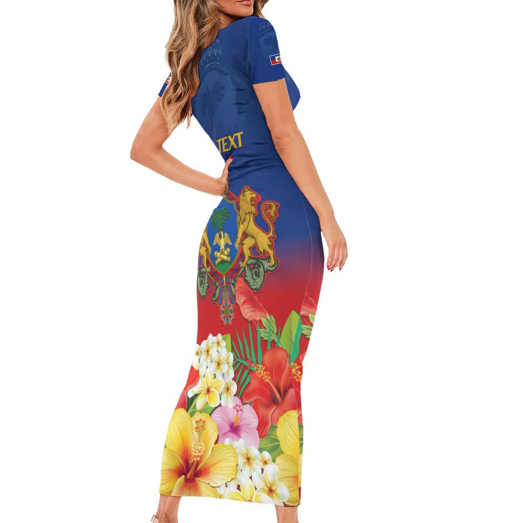 Second Empire of Haiti 1849-1859 Personalized Family Matching Short Sleeve Bodycon Dress and Hawaiian Shirt Tropical Hibiscus Flowers