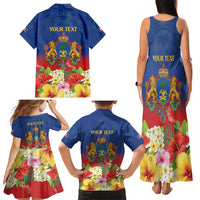 Second Empire of Haiti 1849-1859 Personalized Family Matching Tank Maxi Dress and Hawaiian Shirt Tropical Hibiscus Flowers