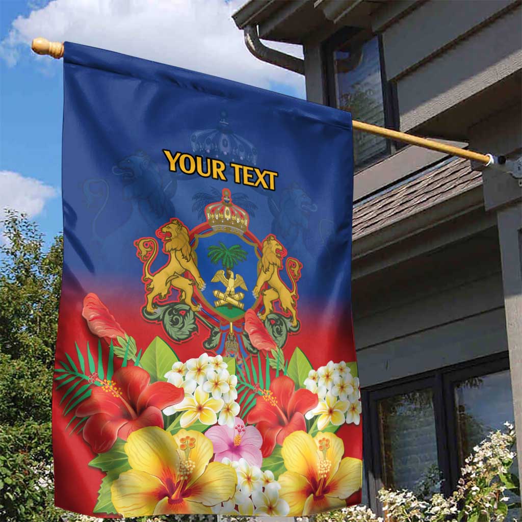 Second Empire of Haiti 1849-1859 Personalized Garden Flag Tropical Hibiscus Flowers