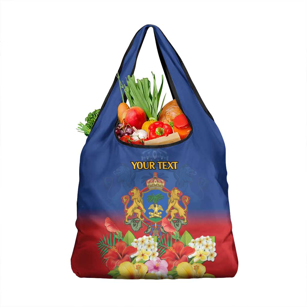 Second Empire of Haiti 1849-1859 Personalized Grocery Bag Tropical Hibiscus Flowers