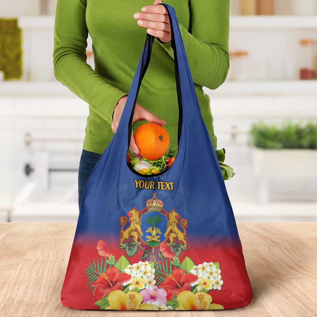 Second Empire of Haiti 1849-1859 Personalized Grocery Bag Tropical Hibiscus Flowers
