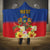 Second Empire of Haiti 1849-1859 Personalized Hooded Blanket Tropical Hibiscus Flowers