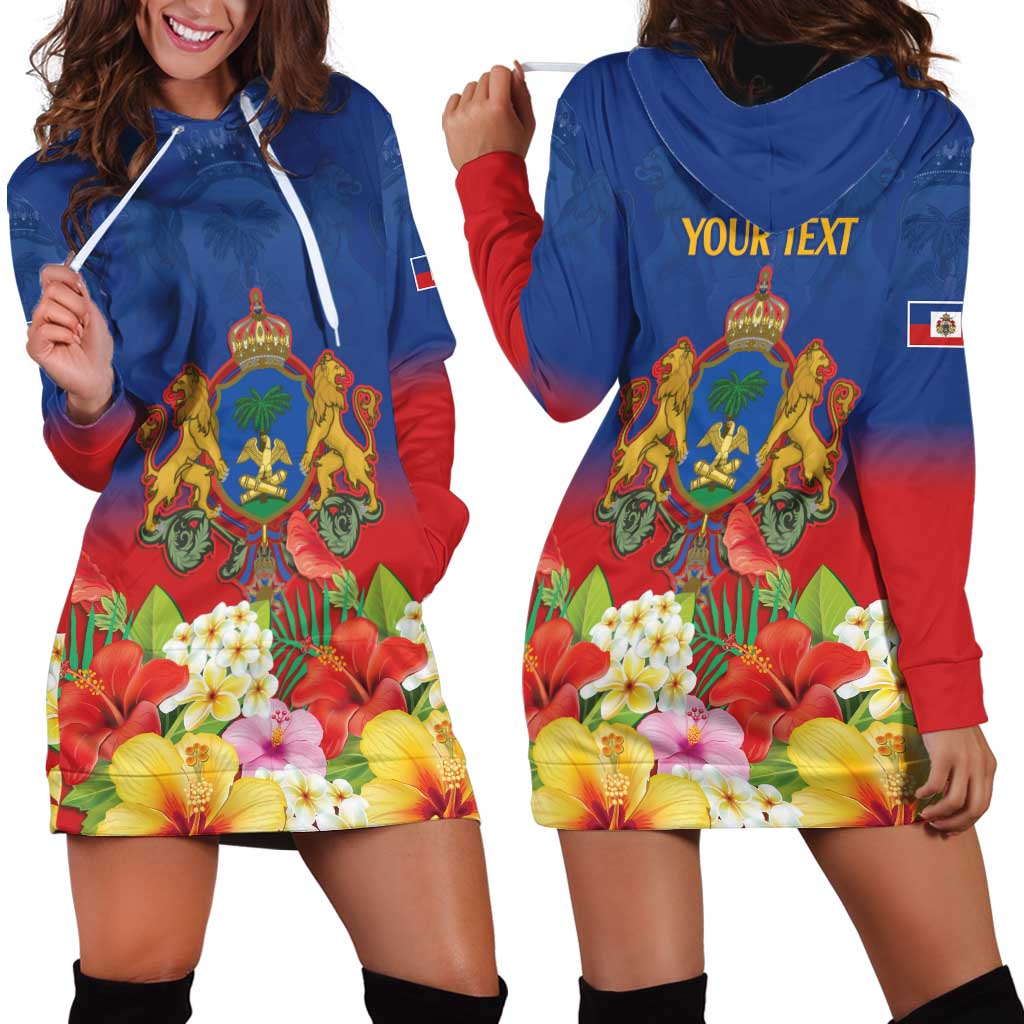 Second Empire of Haiti 1849-1859 Personalized Hoodie Dress Tropical Hibiscus Flowers