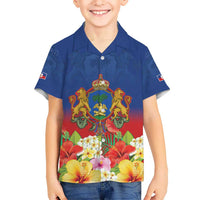 Second Empire of Haiti 1849-1859 Personalized Kid Hawaiian Shirt Tropical Hibiscus Flowers