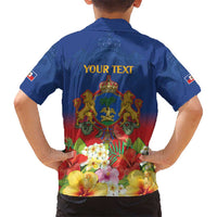 Second Empire of Haiti 1849-1859 Personalized Kid Hawaiian Shirt Tropical Hibiscus Flowers
