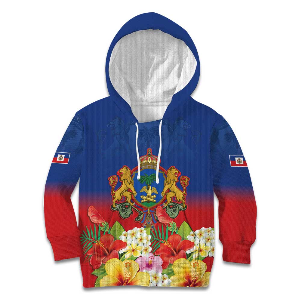 Second Empire of Haiti 1849-1859 Personalized Kid Hoodie Tropical Hibiscus Flowers