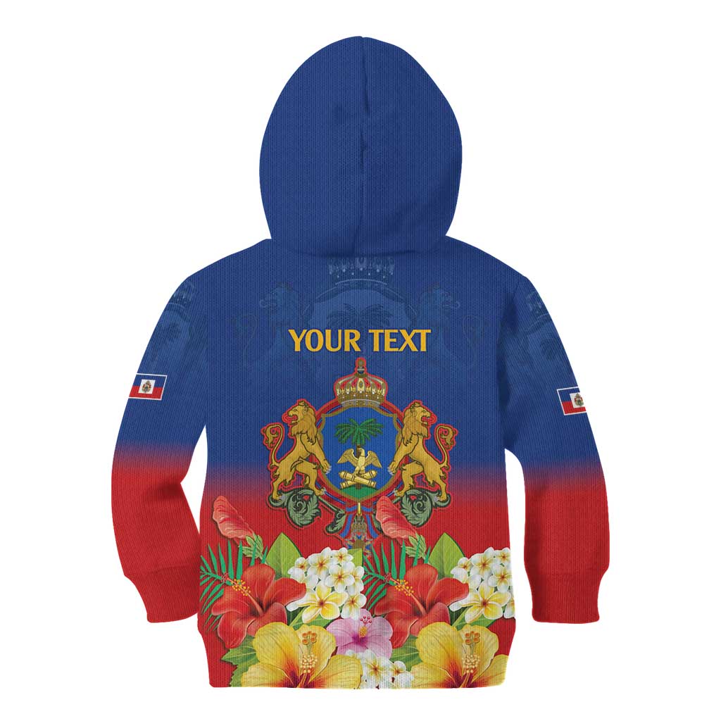 Second Empire of Haiti 1849-1859 Personalized Kid Hoodie Tropical Hibiscus Flowers