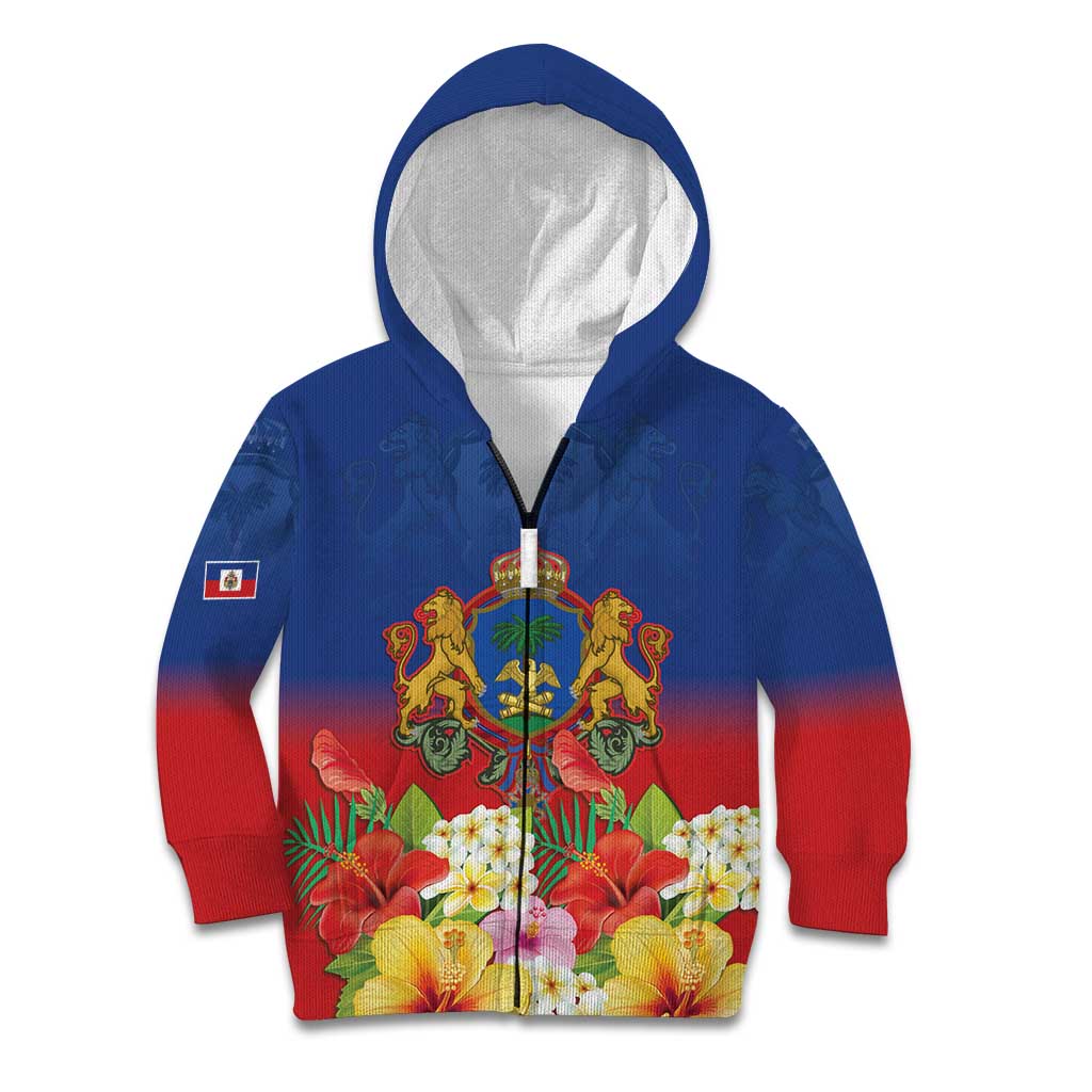 Second Empire of Haiti 1849-1859 Personalized Kid Hoodie Tropical Hibiscus Flowers