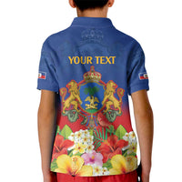 Second Empire of Haiti 1849-1859 Personalized Kid Polo Shirt Tropical Hibiscus Flowers