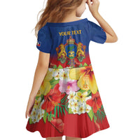 Second Empire of Haiti 1849-1859 Personalized Kid Short Sleeve Dress Tropical Hibiscus Flowers