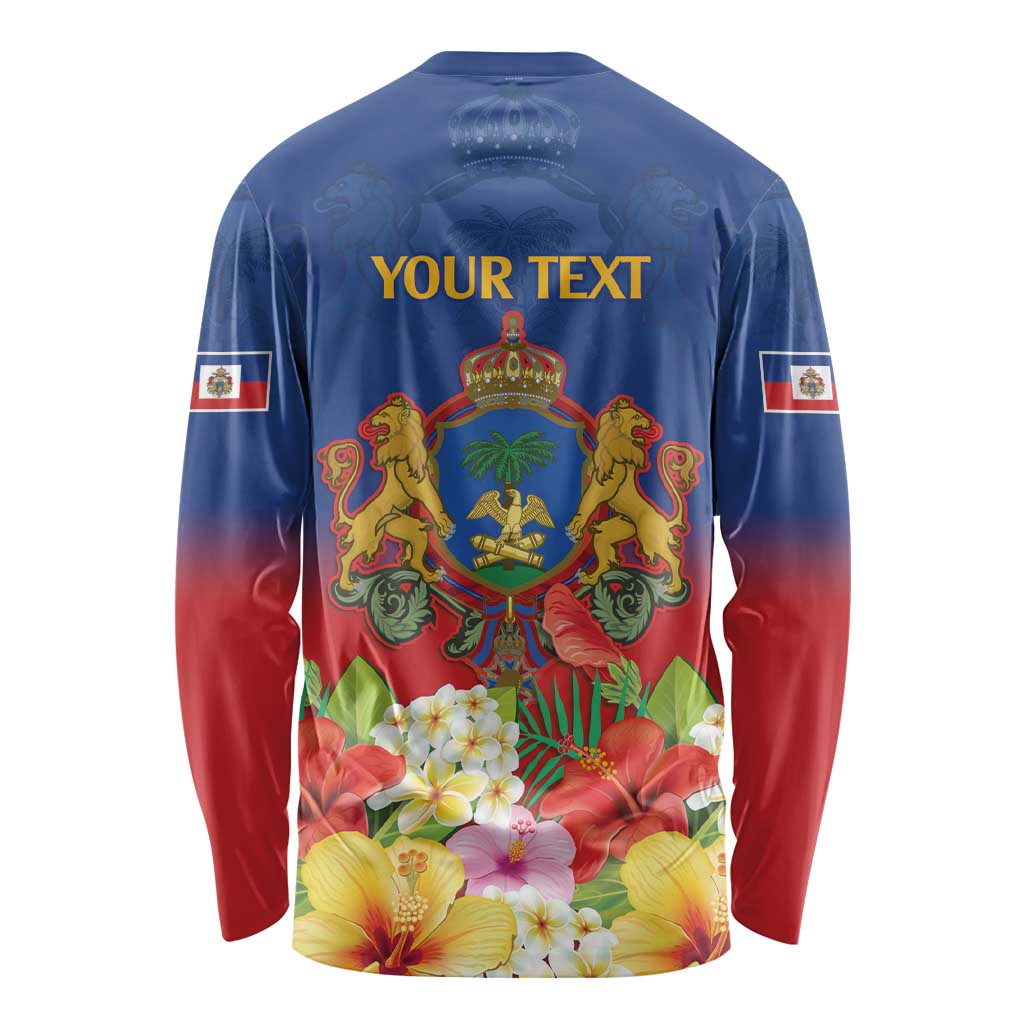 Second Empire of Haiti 1849-1859 Personalized Long Sleeve Shirt Tropical Hibiscus Flowers