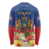 Second Empire of Haiti 1849-1859 Personalized Long Sleeve Shirt Tropical Hibiscus Flowers