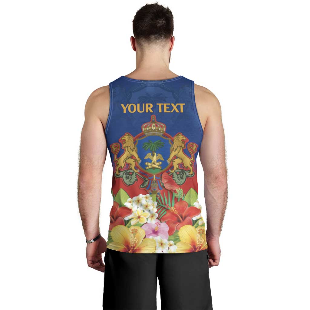 Second Empire of Haiti 1849-1859 Personalized Men Tank Top Tropical Hibiscus Flowers