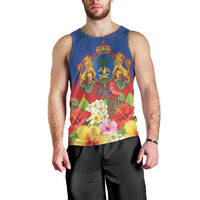 Second Empire of Haiti 1849-1859 Personalized Men Tank Top Tropical Hibiscus Flowers