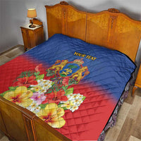 Second Empire of Haiti 1849-1859 Personalized Quilt Tropical Hibiscus Flowers