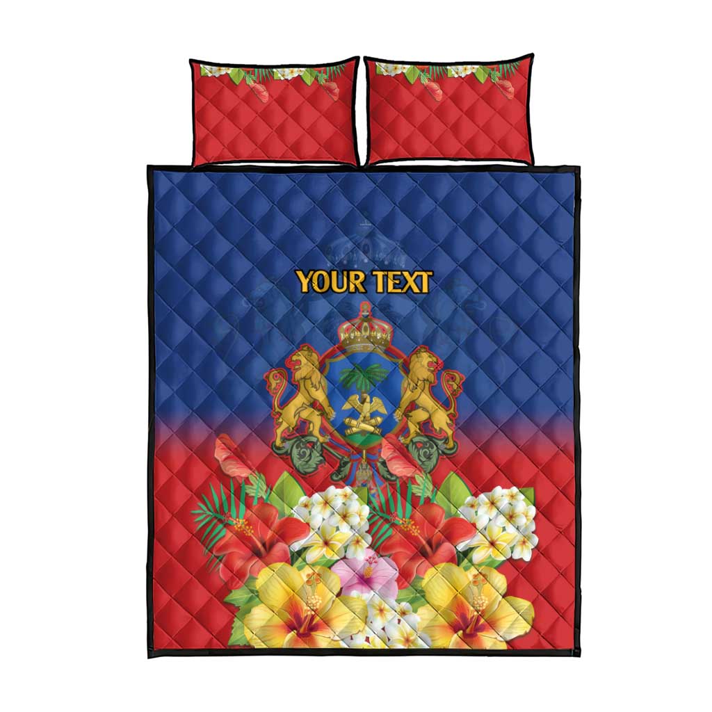 Second Empire of Haiti 1849-1859 Personalized Quilt Bed Set Tropical Hibiscus Flowers