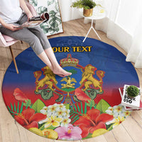 Second Empire of Haiti 1849-1859 Personalized Round Carpet Tropical Hibiscus Flowers