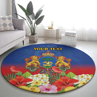 Second Empire of Haiti 1849-1859 Personalized Round Carpet Tropical Hibiscus Flowers