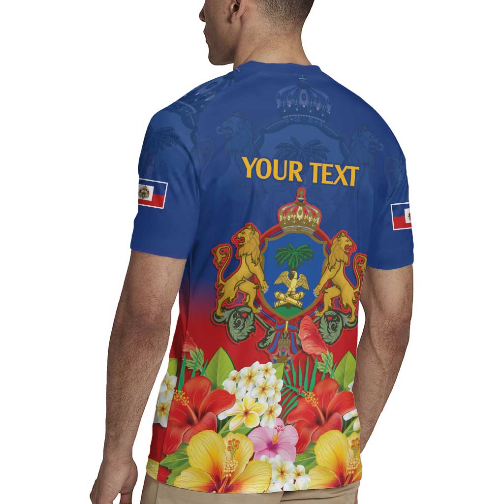 Second Empire of Haiti 1849-1859 Personalized Rugby Jersey Tropical Hibiscus Flowers